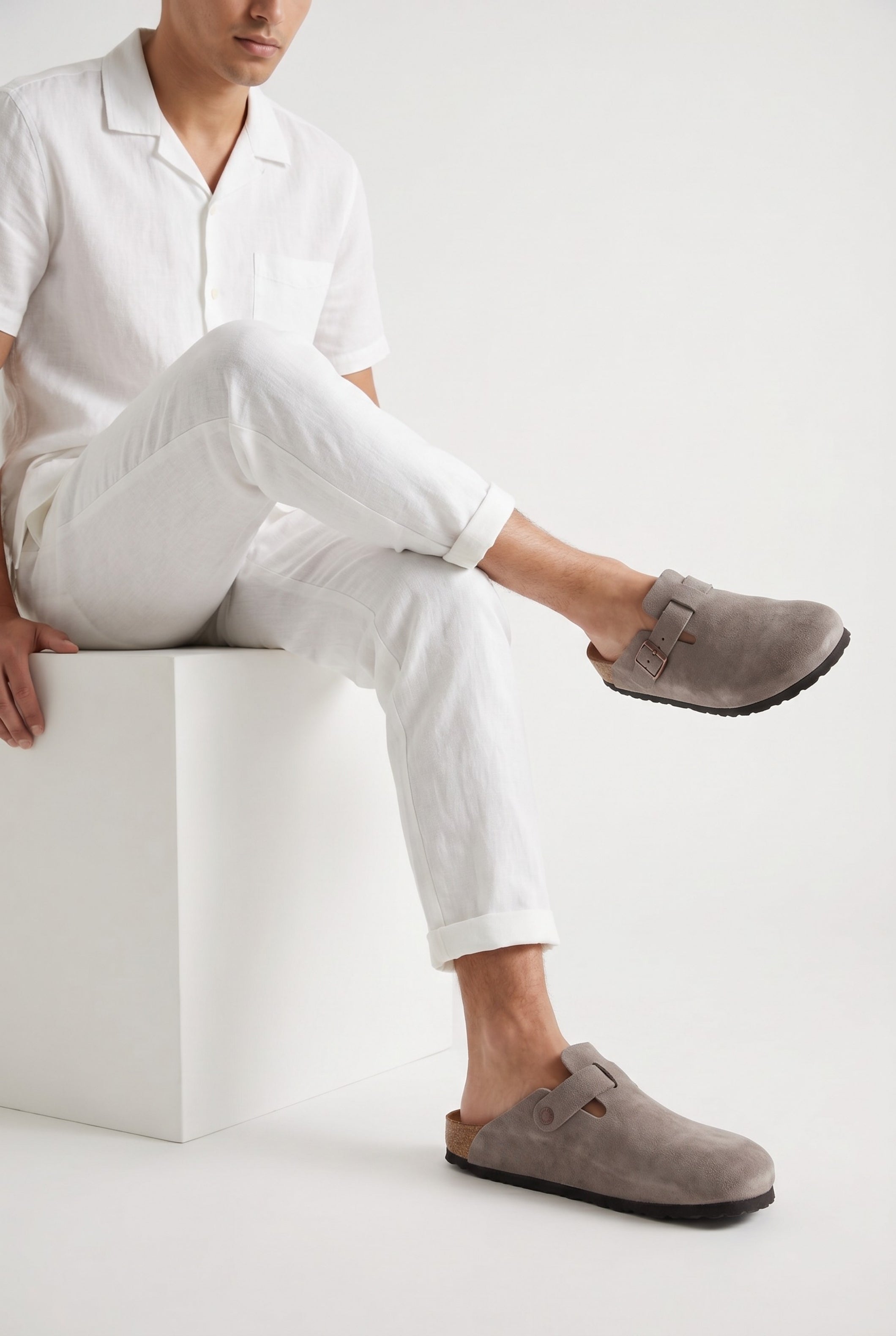 Oslo Suede Clog Taupe