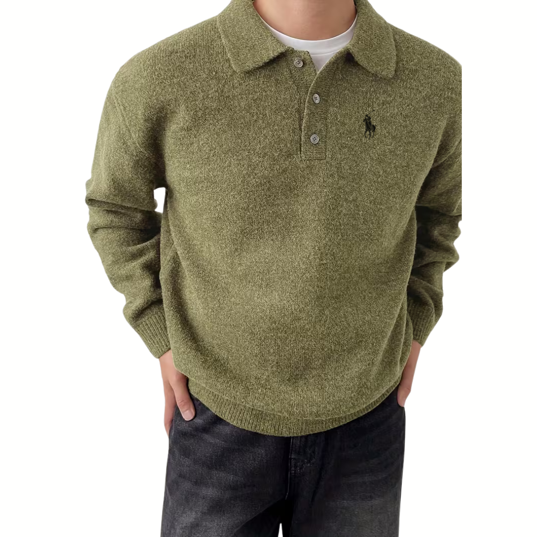 Klassischer Herren Strick-Polopullover