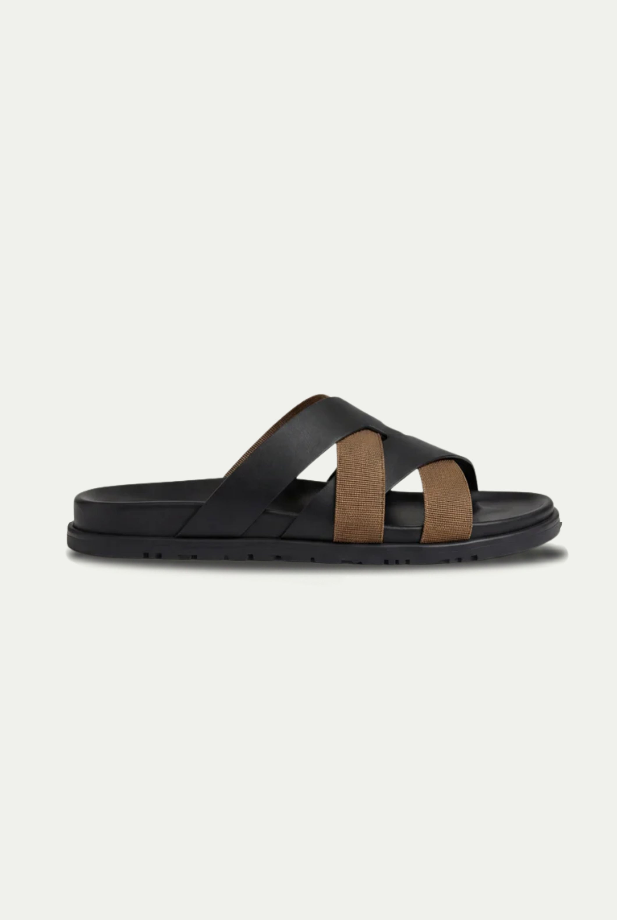 Amalfi Leather Sandal Black Tan