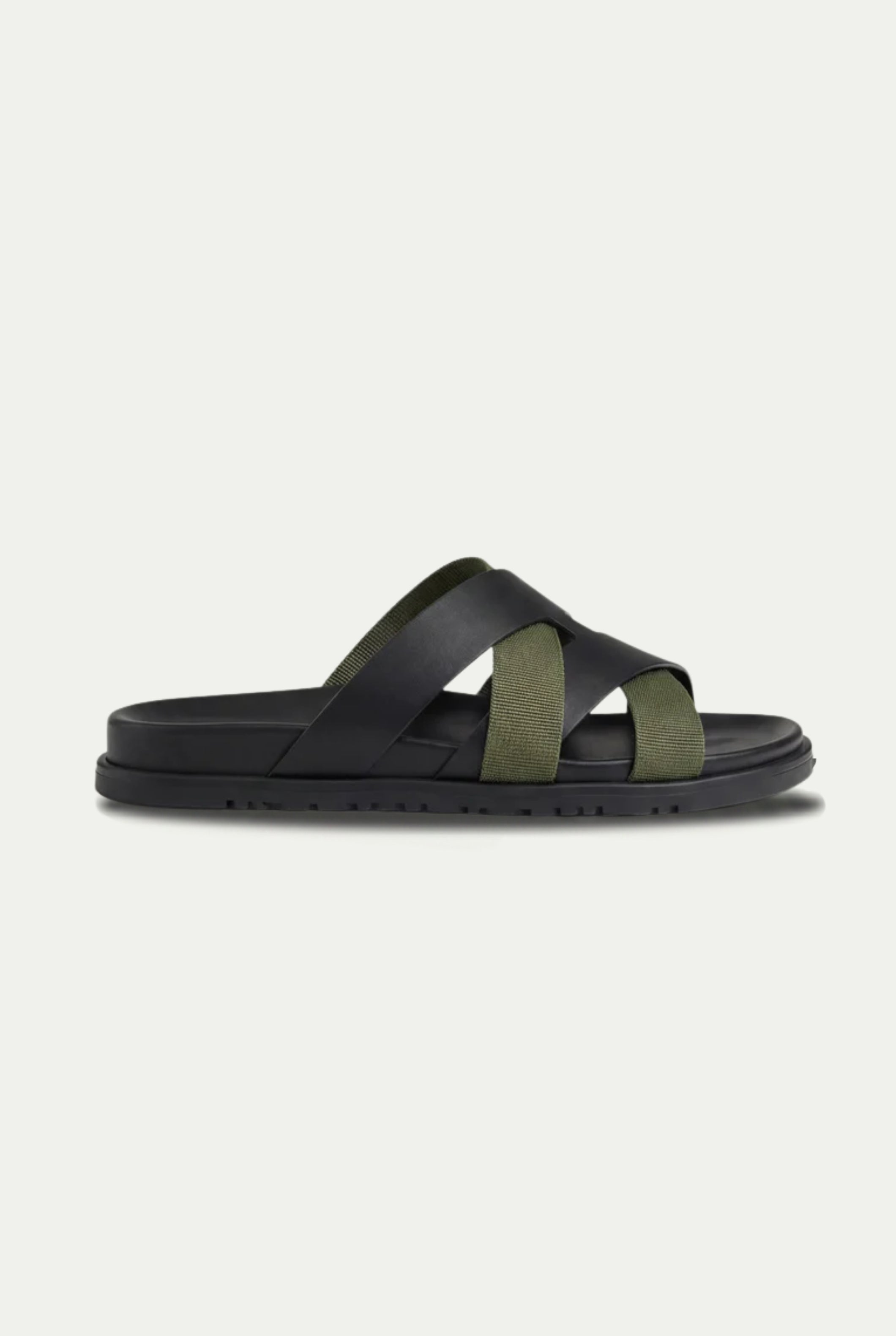 Amalfi Leather Sandal Black Olive